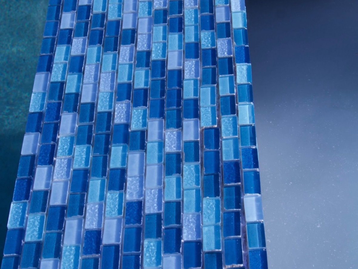 Glass mosaic tile we cleaned and re-grouted
